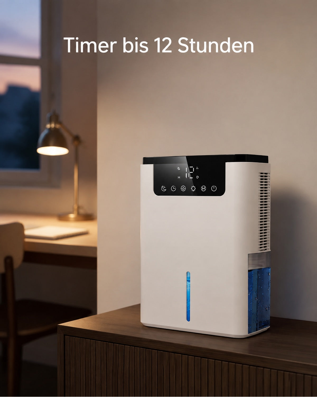 Luftentfeuchter D2 mit 2,5-l-Tank und Touch-Display – Produktansicht 5