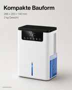 Luftentfeuchter D2 mit 2,5-l-Tank und Touch-Display – Produktansicht 8