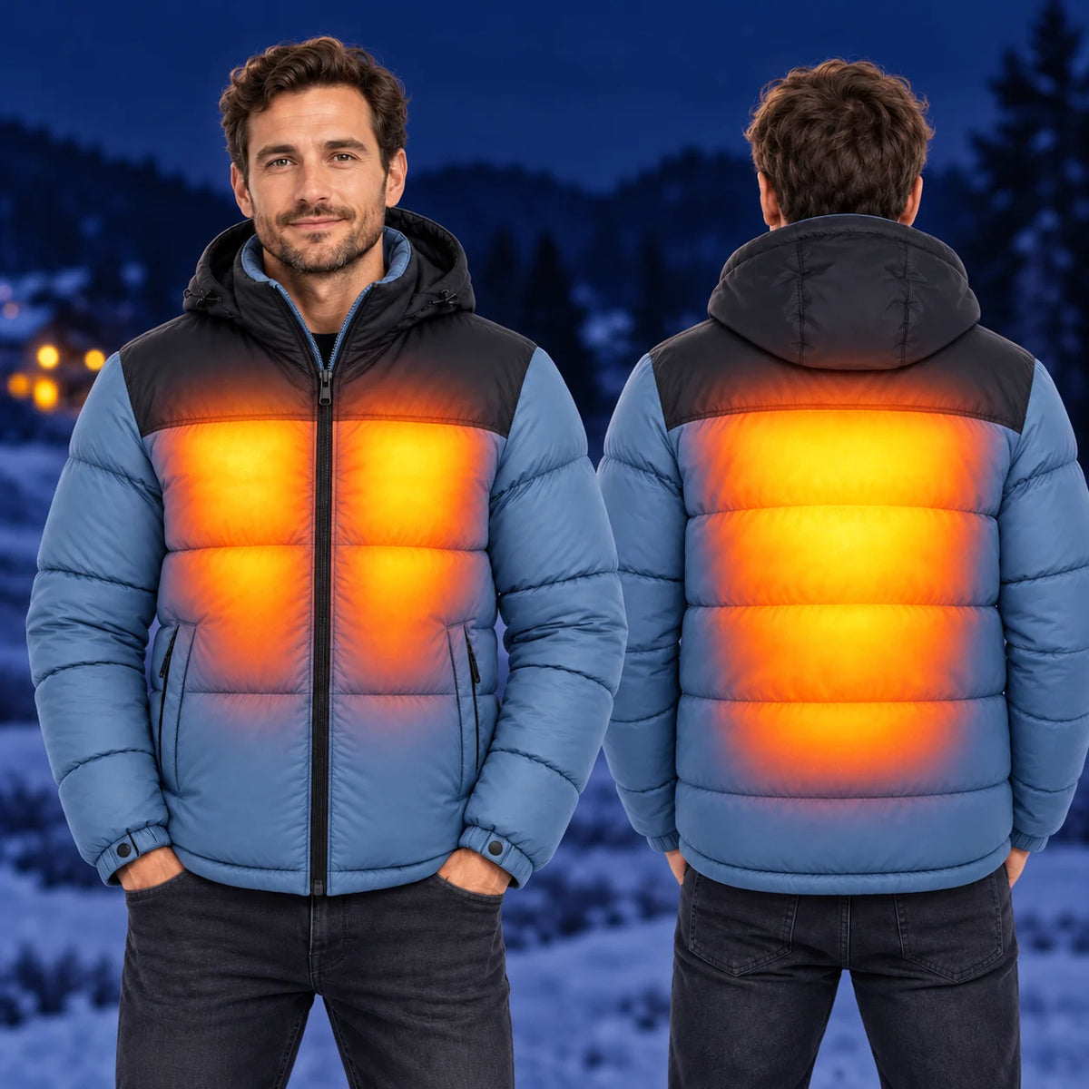 Beheizbare Unisex-Steppjacke PyreFit Gletor – Wärme an Brust und Rücken