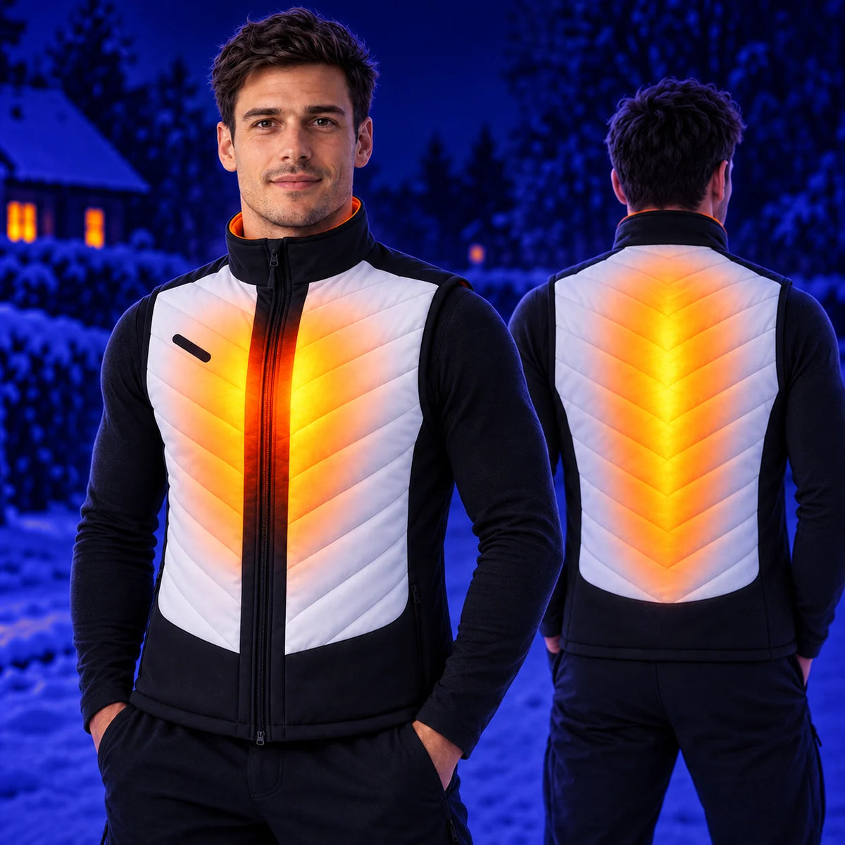 Beheizbare Herren-Sportweste PyreFit Novaro – Wärme an Brustmitte und Rücken