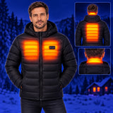 Heizjacke mit 21 Heizzonen – Illustration der Wärmeverteilung