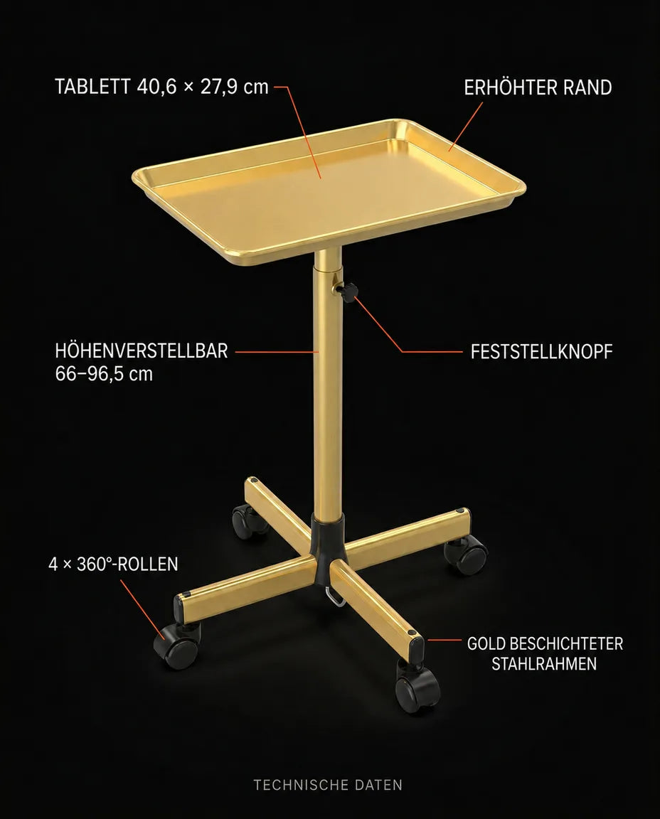 Kosmetikwagen höhenverstellbar mit Rollen – Beauty-Tools immer griffbereit – Produktbild 10