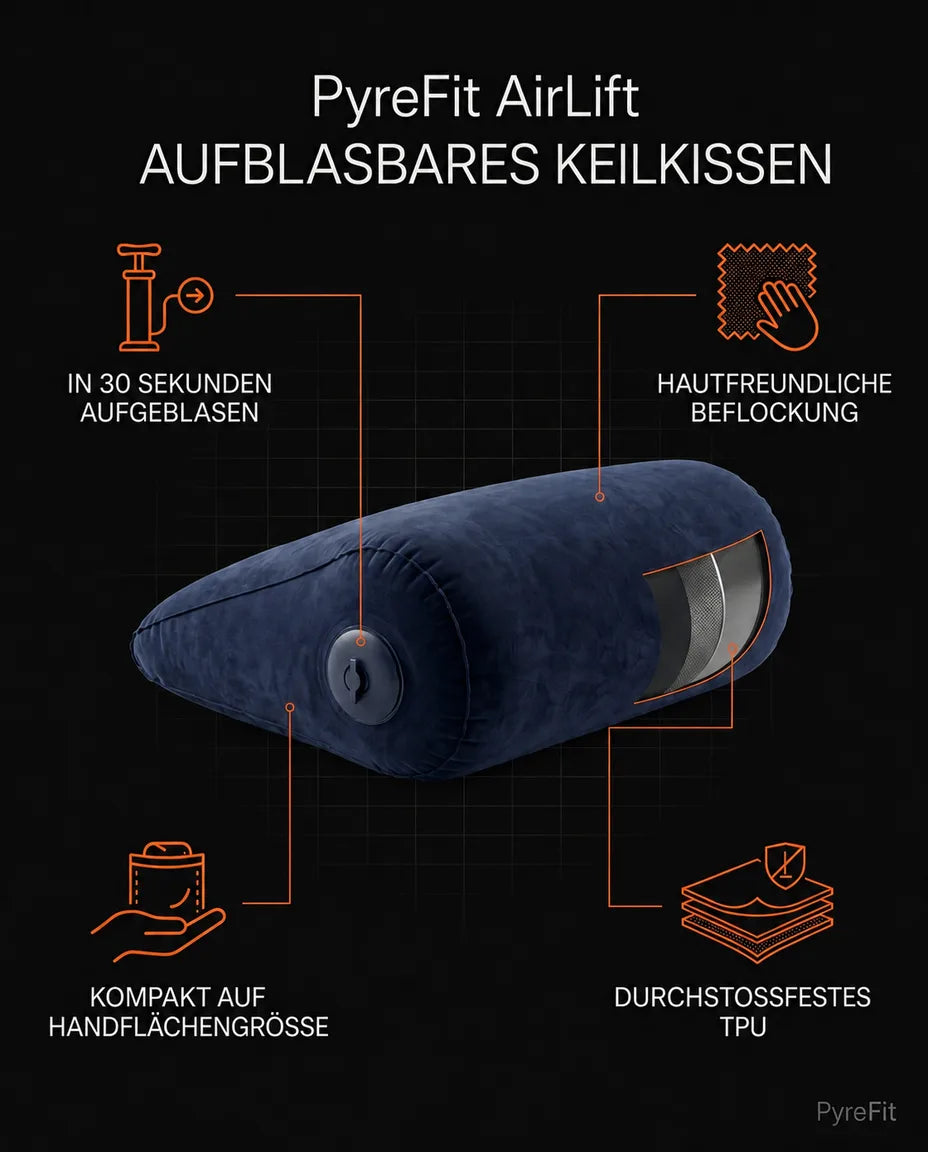 Reisekissen aufblasbar und faltbar – verstellbare Stütze für Beine, Rücken und Knie – Produktbild 13