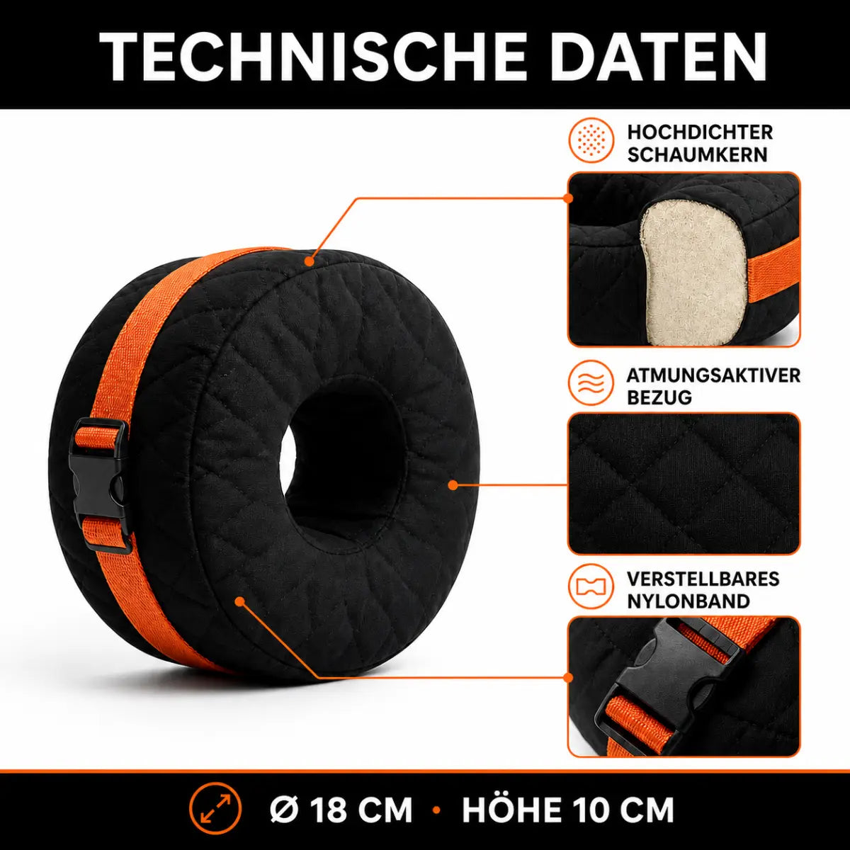Knöchel-Komfortkissen – technische Daten