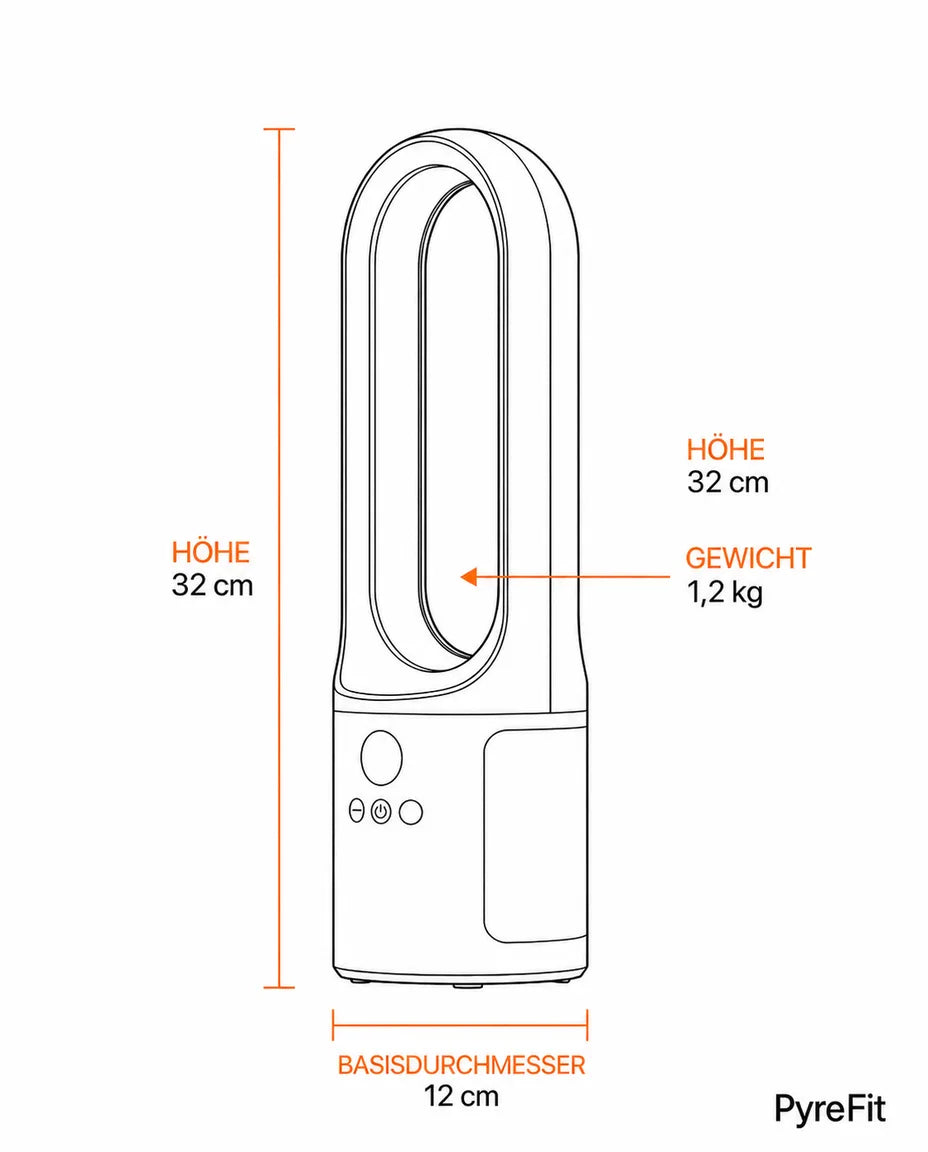 Turmventilator ohne Rotorblätter – leiser Luftstrom für Zuhause und Arbeitsplatz – Produktbild 7