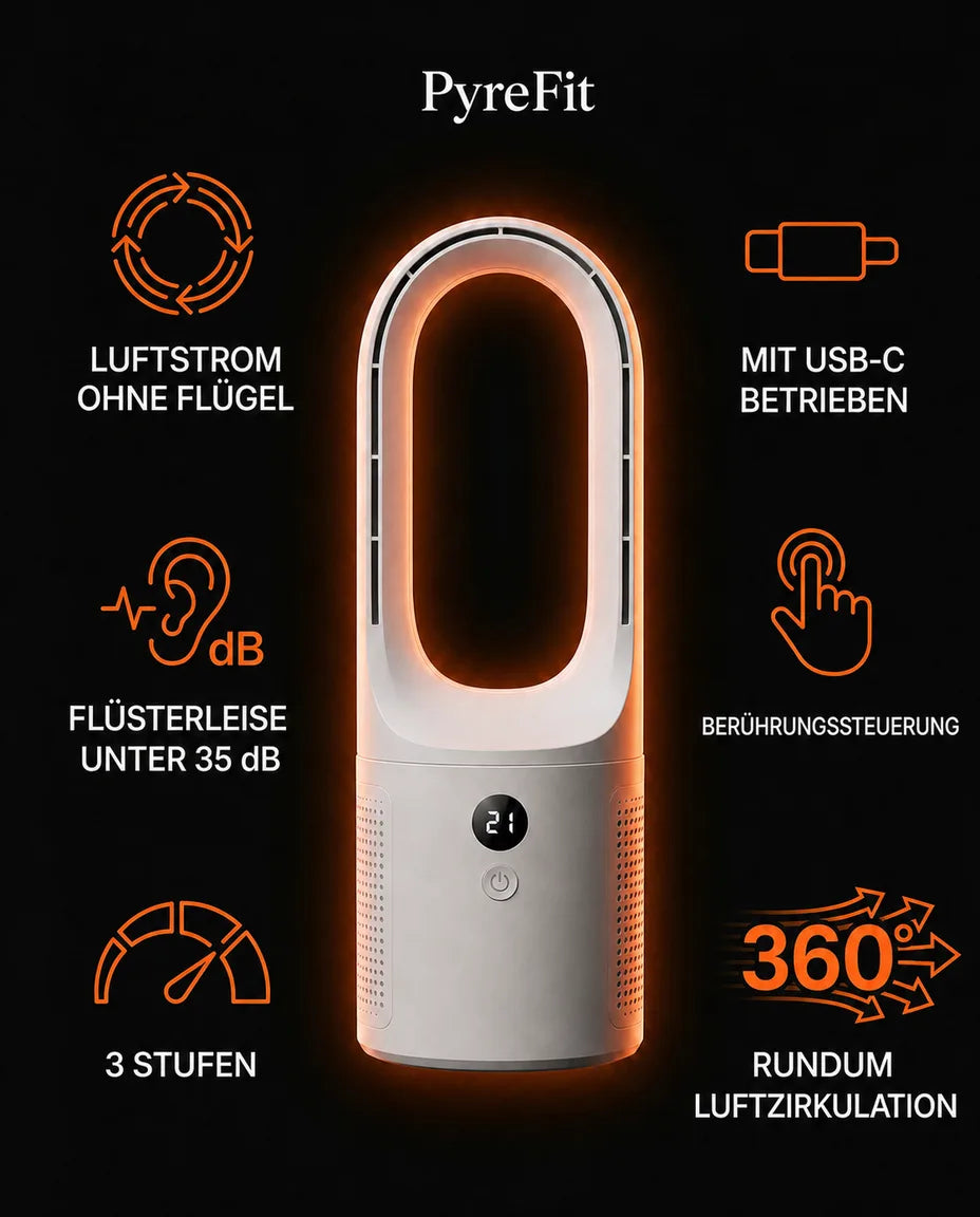 Turmventilator ohne Rotorblätter – leiser Luftstrom für Zuhause und Arbeitsplatz – Produktbild 8