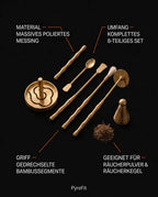 Räucherstäbchen-Set aus Messing – Ritual-Werkzeuge für Pulver und Kegel – Produktbild 9