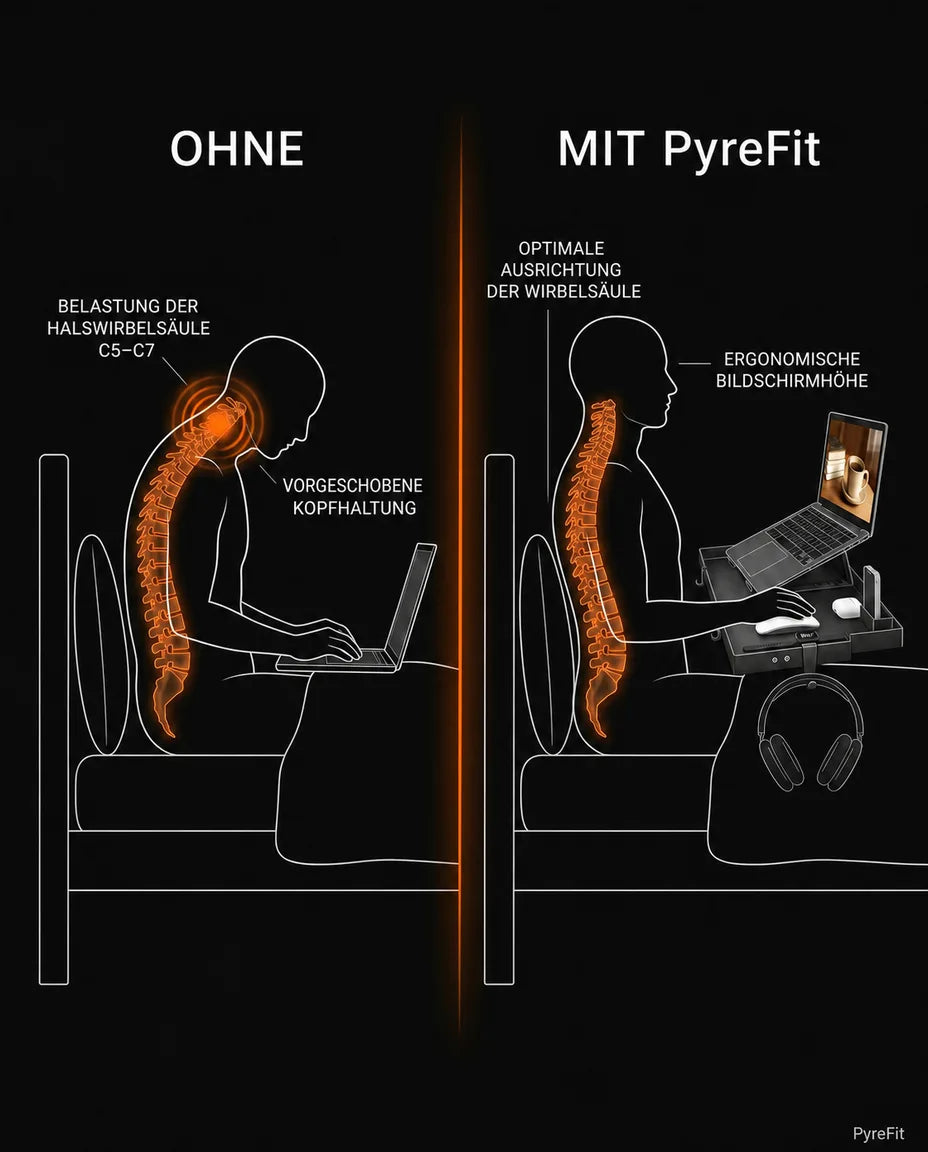 Betttablett zum Anklemmen – platzsparende Ablage für Laptop, Handy und Getränke – Produktbild 12