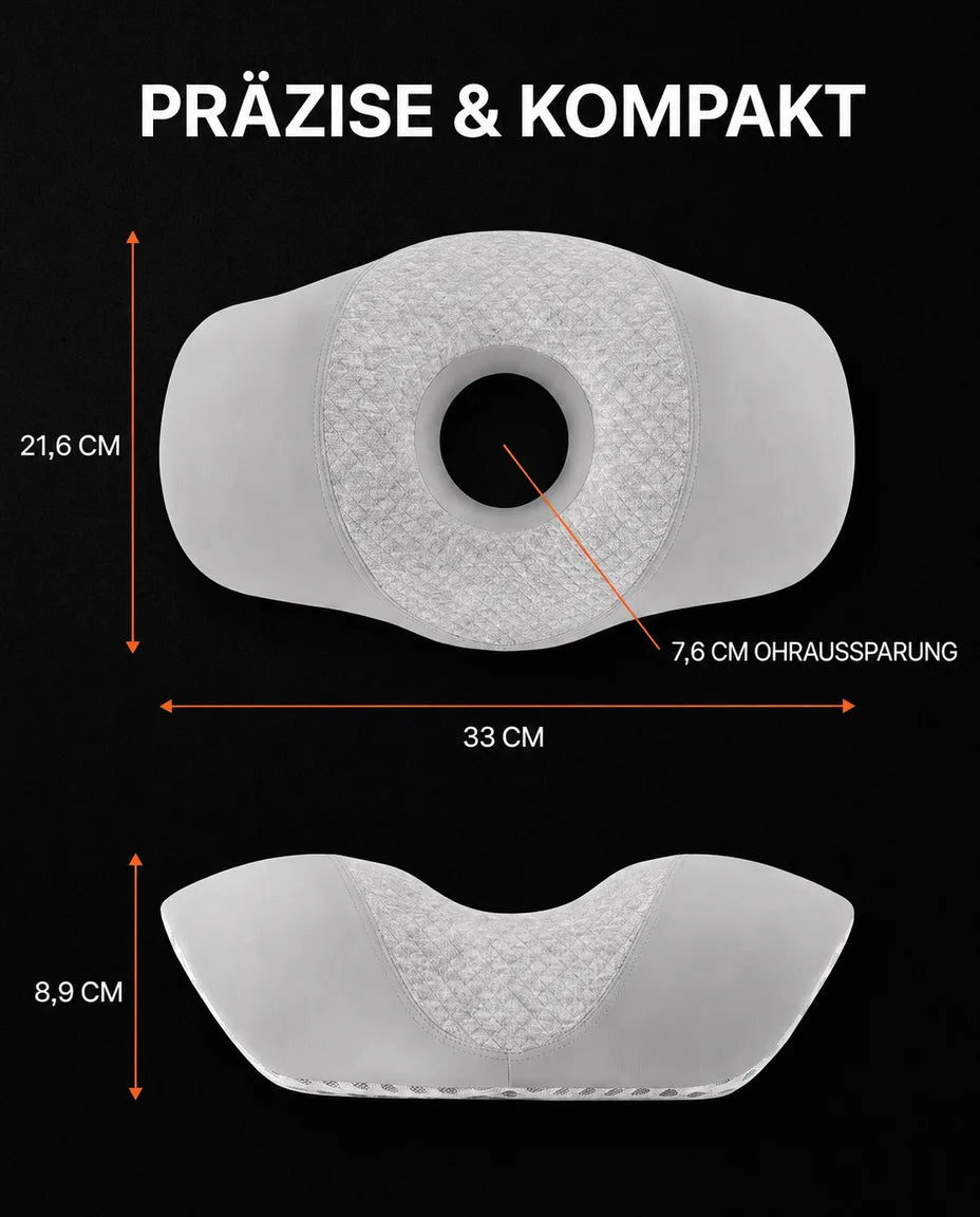Seitenschläferkissen mit Ohraussparung – Memory Foam für druckfreie Ohren – Produktbild 7