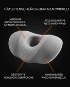Seitenschläferkissen mit Ohraussparung – Memory Foam für druckfreie Ohren – Produktbild 8