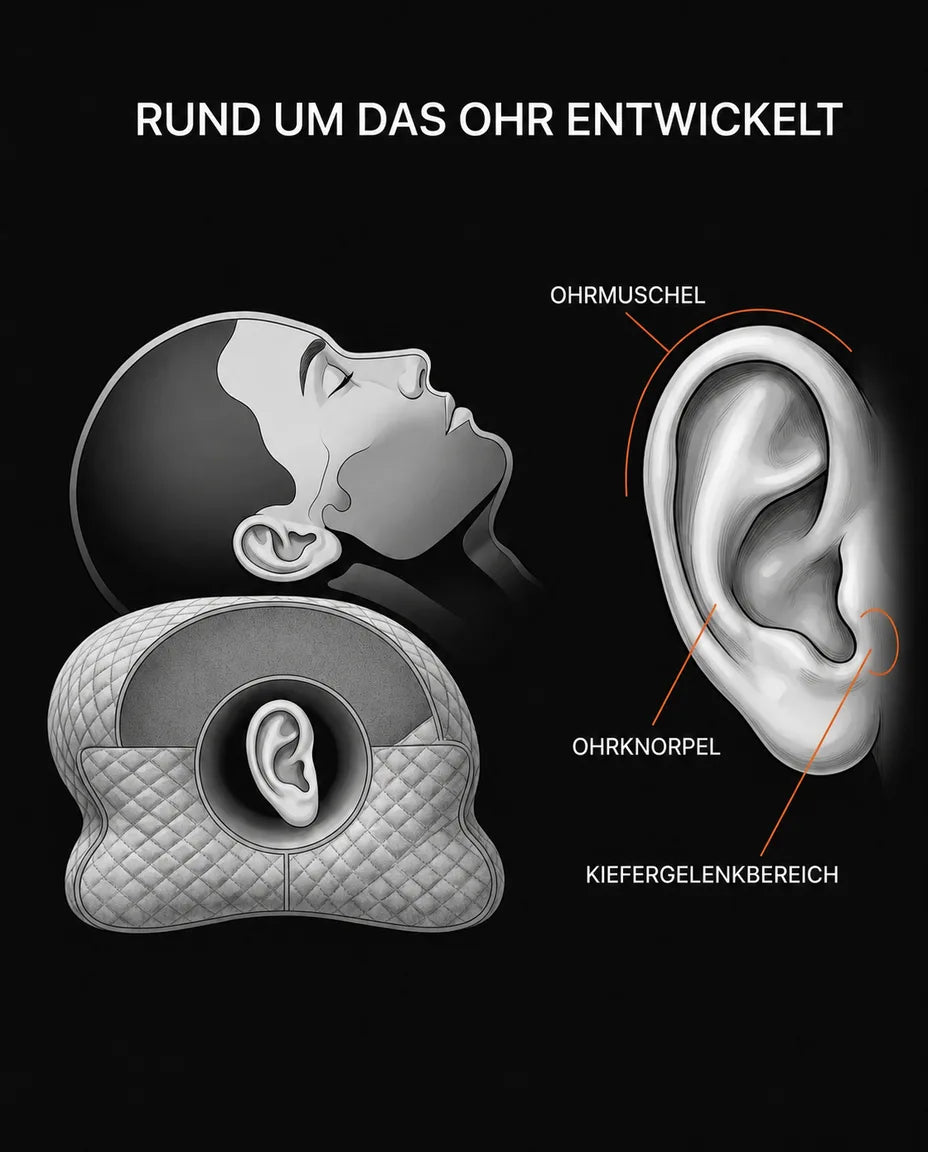 Seitenschläferkissen mit Ohraussparung – Memory Foam für druckfreie Ohren – Produktbild 13
