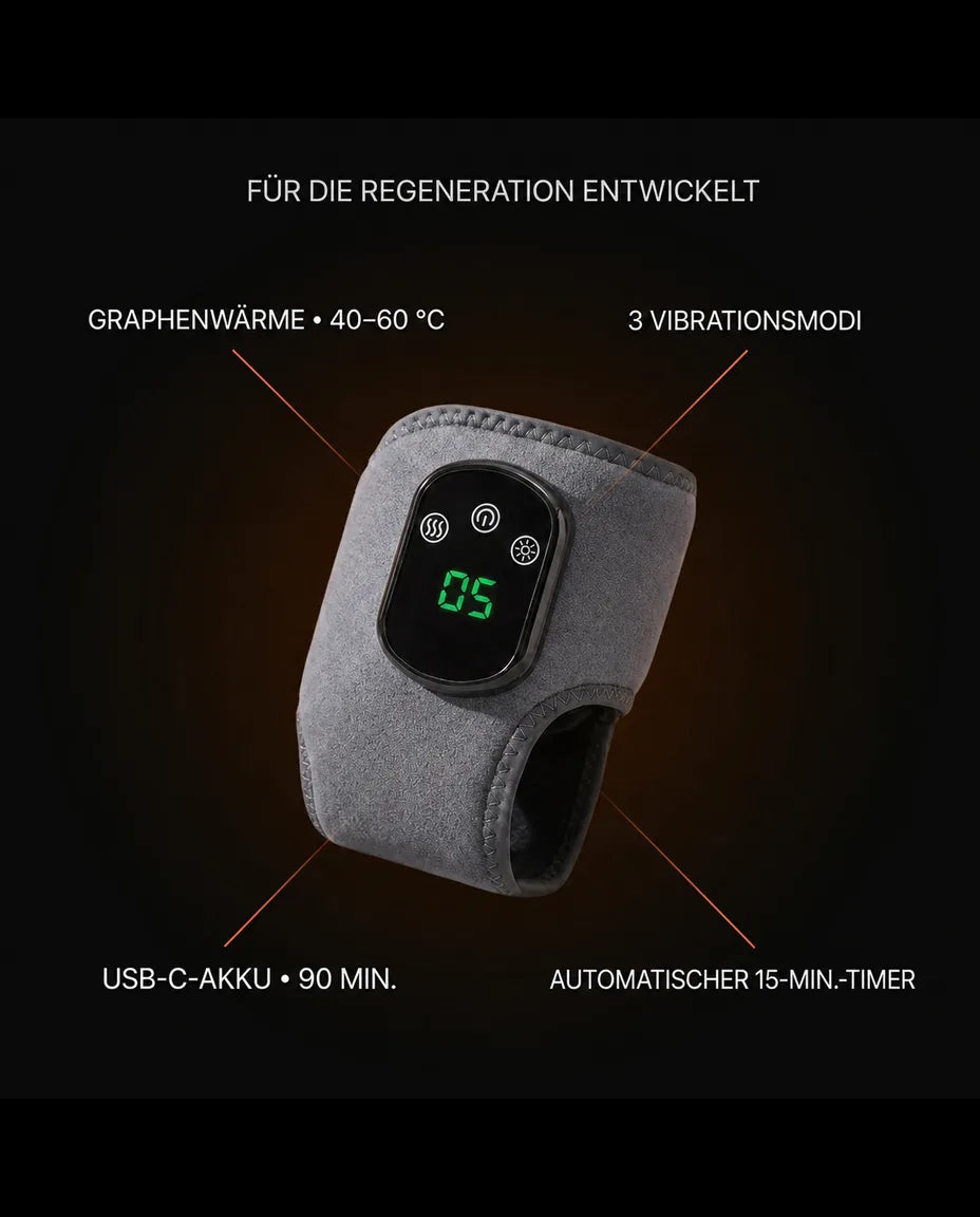 Kabelloses Massagegerät für Knie, Wade und Ellbogen – Wärme und Vibration – Produktbild 9