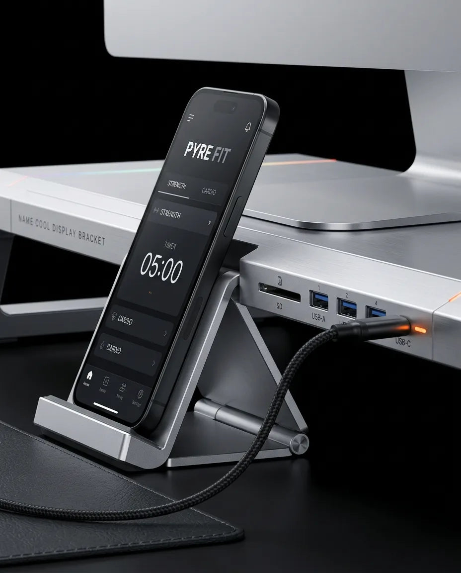 Monitorständer mit Schublade und RGB-Beleuchtung – für den Bildschirm auf Augenhöhe – Produktbild 6
