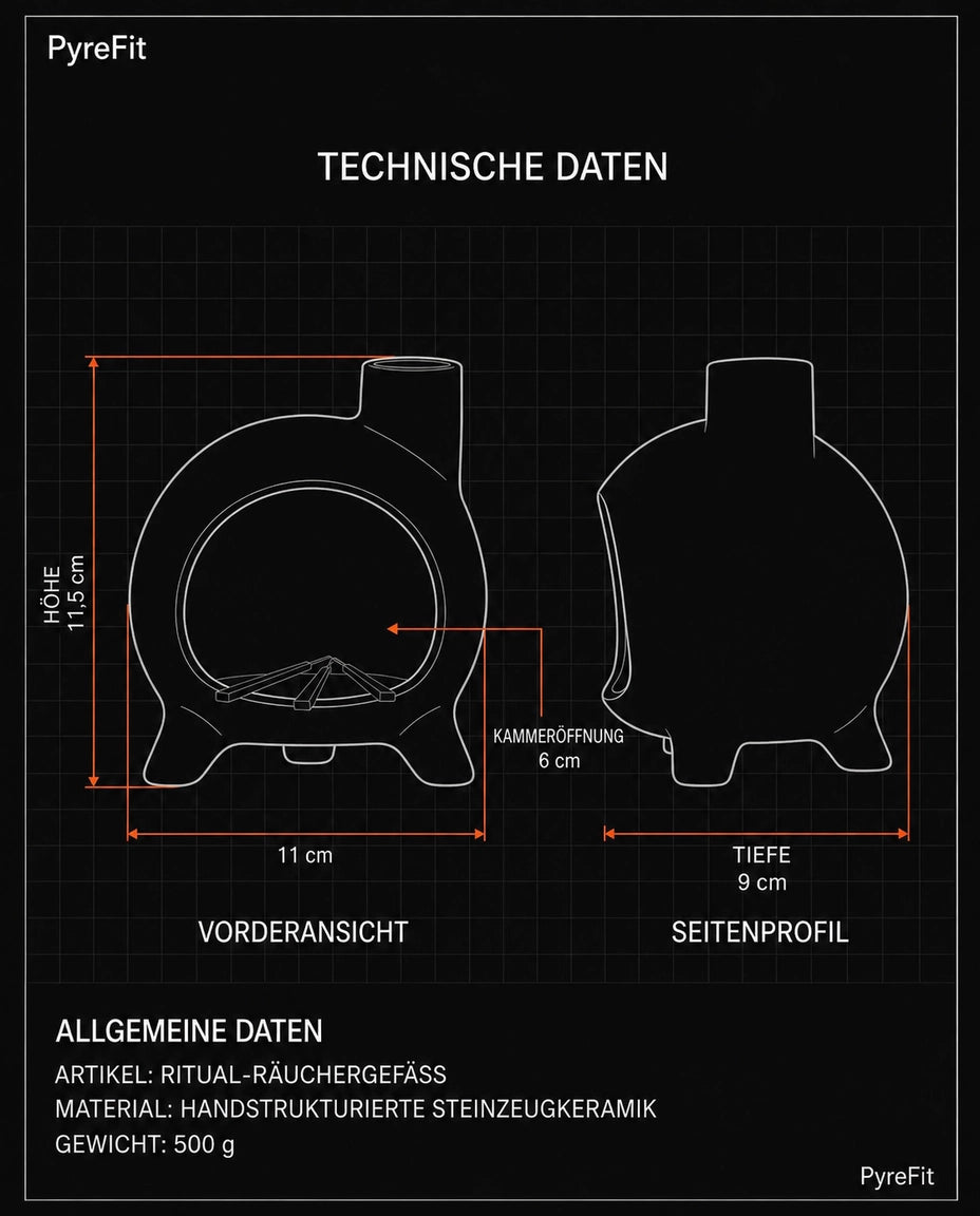 Räucherstäbchenhalter aus Keramik – skulpturales Gefäss für Palo Santo und Räucherwerk – Produktbild 9