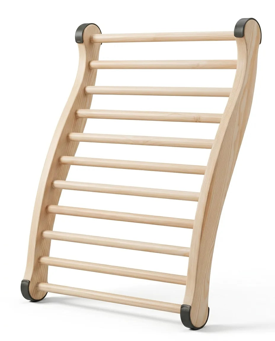 Sauna-Rückenlehne aus Holz – ergonomische Stütze für Spa und Bad – Produktbild 1