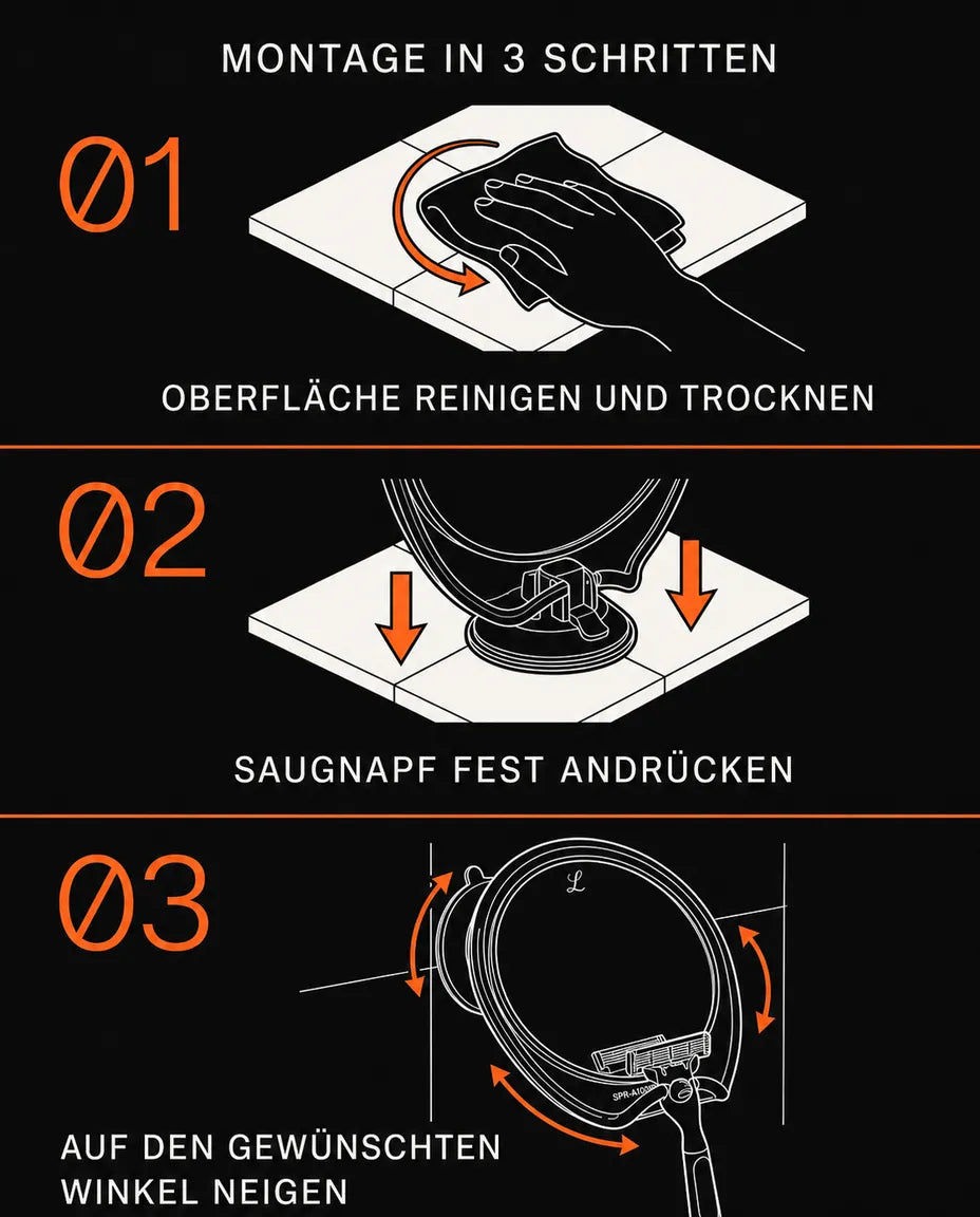 Beschlagfreier Duschspiegel mit Rasierhaken – klare Sicht beim Rasieren dank starkem Saugnapf – Produktbild 11