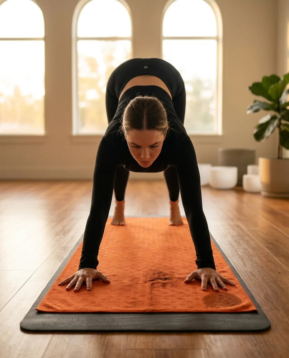 Rutschfestes Yoga-Handtuch mit Silikonnoppen – schnelltrocknende Auflage für Hot Yoga und Pilates – Produktbild 2