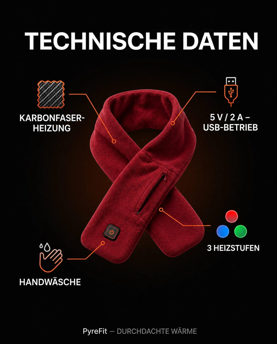 Beheizter Schal mit USB-Akku – einstellbare Wärme für Nacken und Brust – Produktbild 11