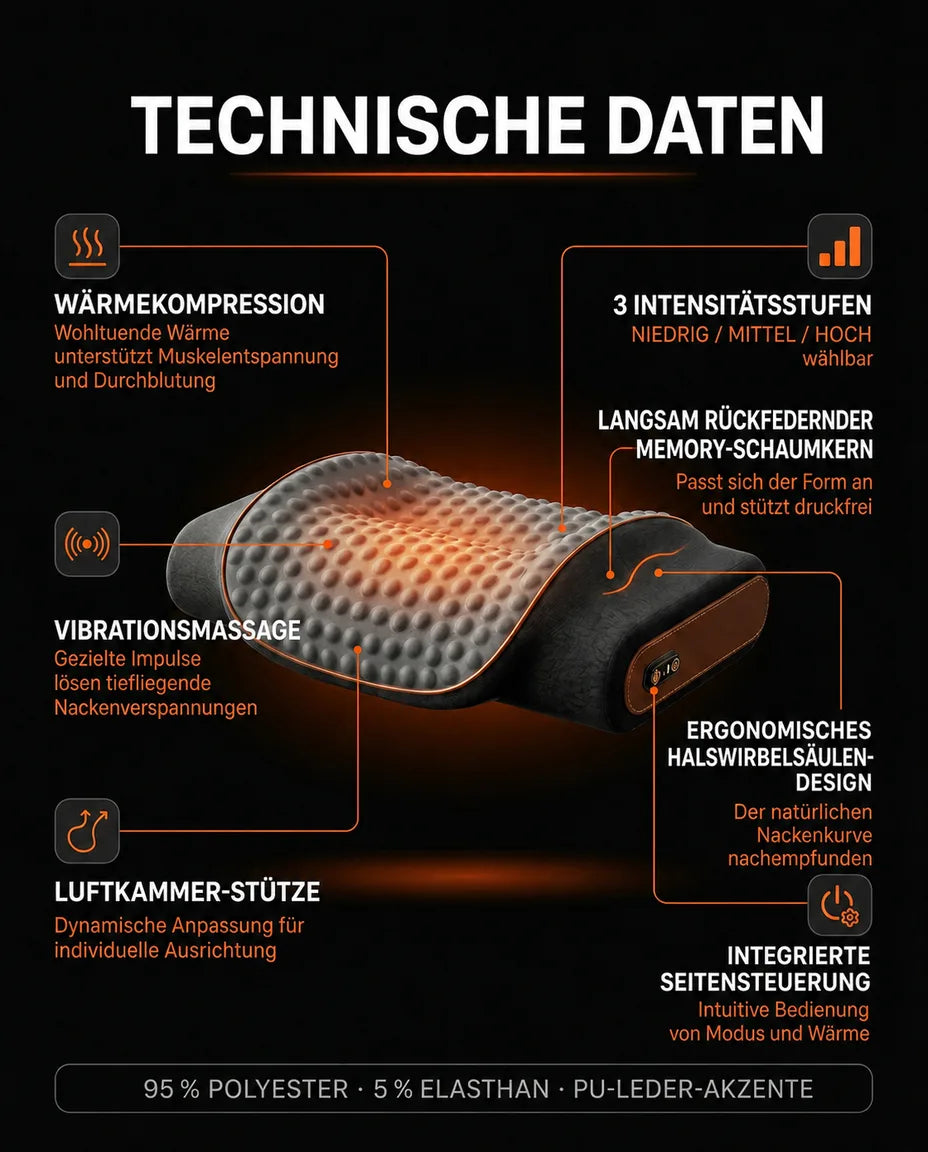 Nackenstützkissen mit Memory Foam und Wärme – Massage und Entlastung für den Nacken – Produktbild 8