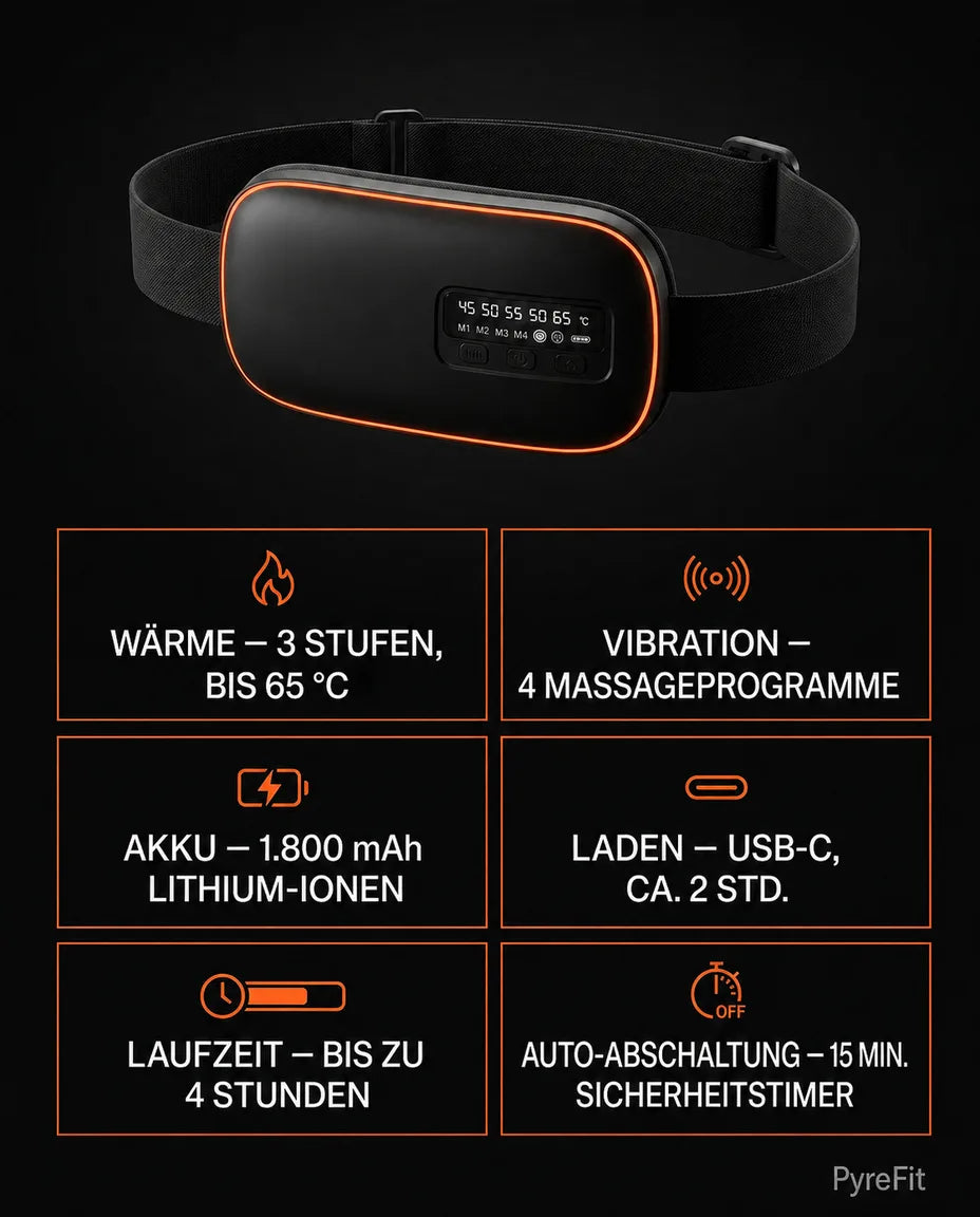 Massagegürtel mit Wärme und Vibration – wohltuende Entspannung für den unteren Rücken – Produktbild 8
