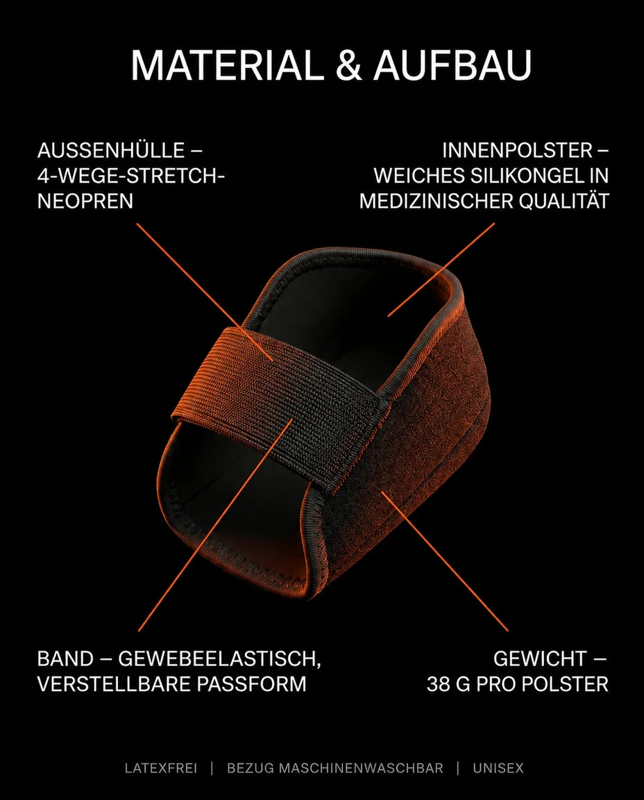 Fersenpolster aus Silikon-Gel mit Halteband – Dämpfung für müde Fersen im Schuh – Produktbild 8