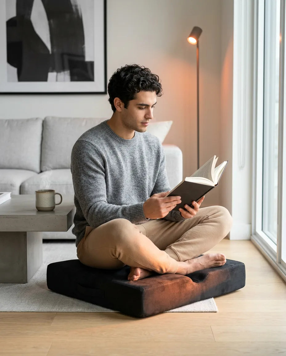 Meditationskissen aus Memory-Foam – druckentlastende Stütze für Knie und Bodenübungen – Produktbild 10