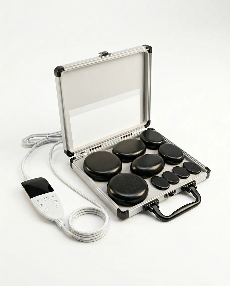 Hot-Stone-Massage-Set mit Natursteinen – Wärmemassage für einen Spa-Abend zuhause – Produktbild 1