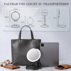 Schminkspiegel mit Licht und 30-facher Vergrösserung – wiederaufladbar und faltbar – Produktbild 4