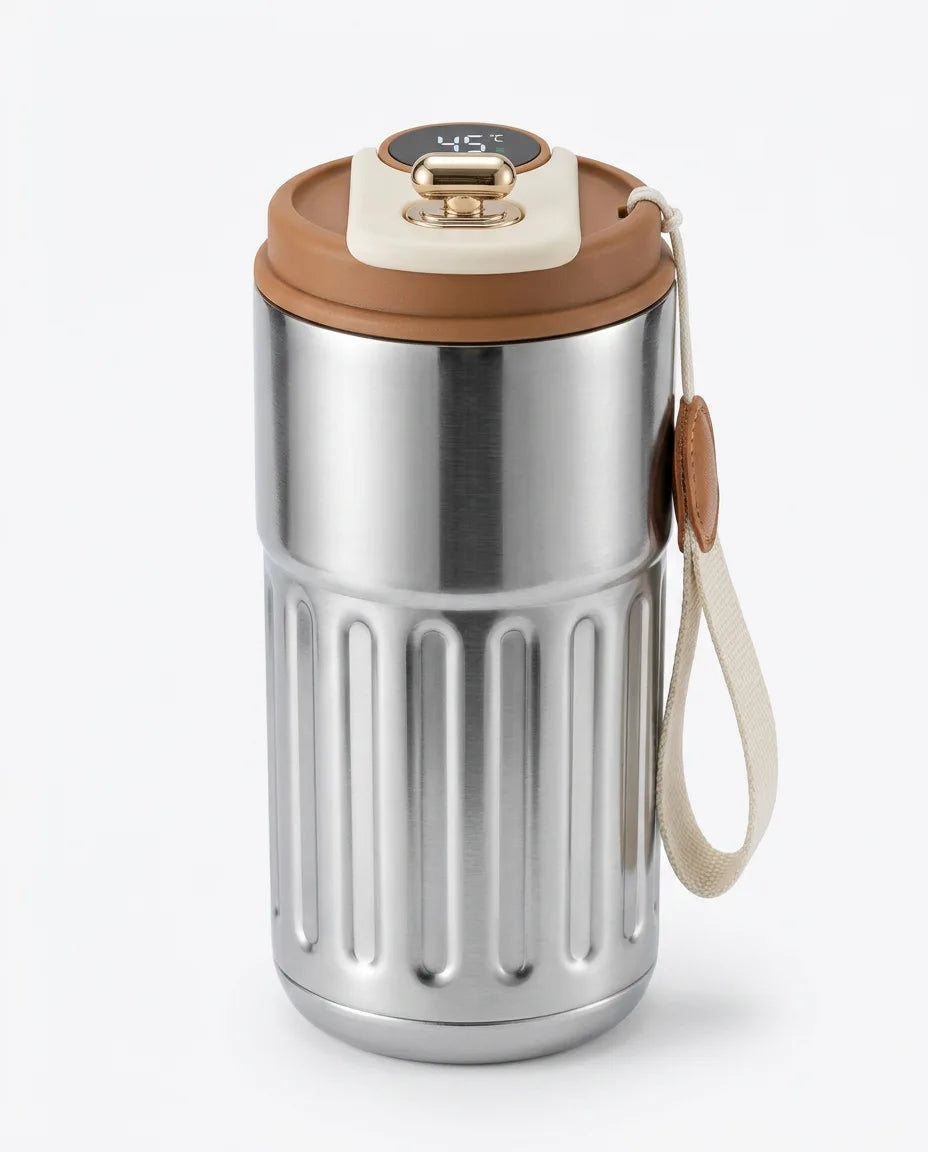 Thermobecher mit LED-Temperaturanzeige – doppelwandiger Edelstahl für unterwegs – Produktbild 7