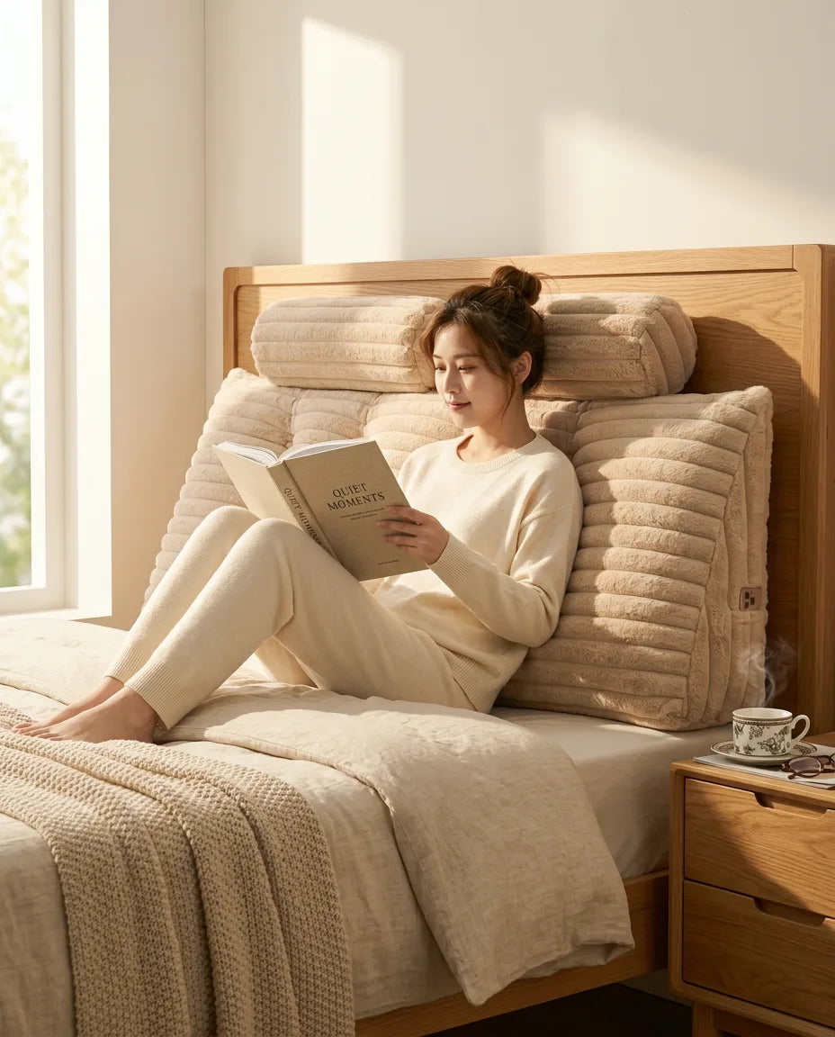 Lesekissen mit Nackenrolle – XXL-Keil für Lesen, Gaming und Laptop im Bett – Produktbild 2