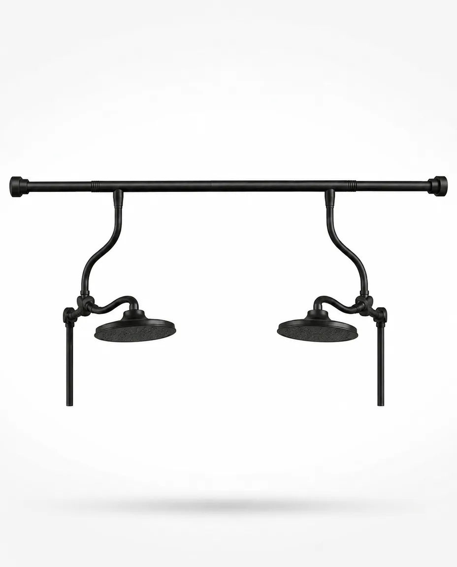 Regendusche als Doppel-Duschset – zwei Regenbrausen an verstellbarer Stange – Produktbild 7