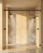 Regendusche als Doppel-Duschset – zwei Regenbrausen an verstellbarer Stange – Produktbild 9