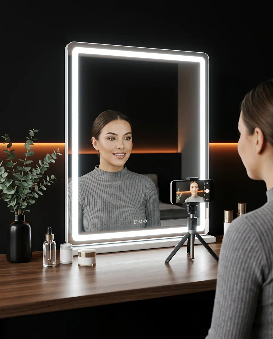 Schminkspiegel mit Licht – drei Lichtmodi und dimmbare, farbechte Beleuchtung – Produktbild 3