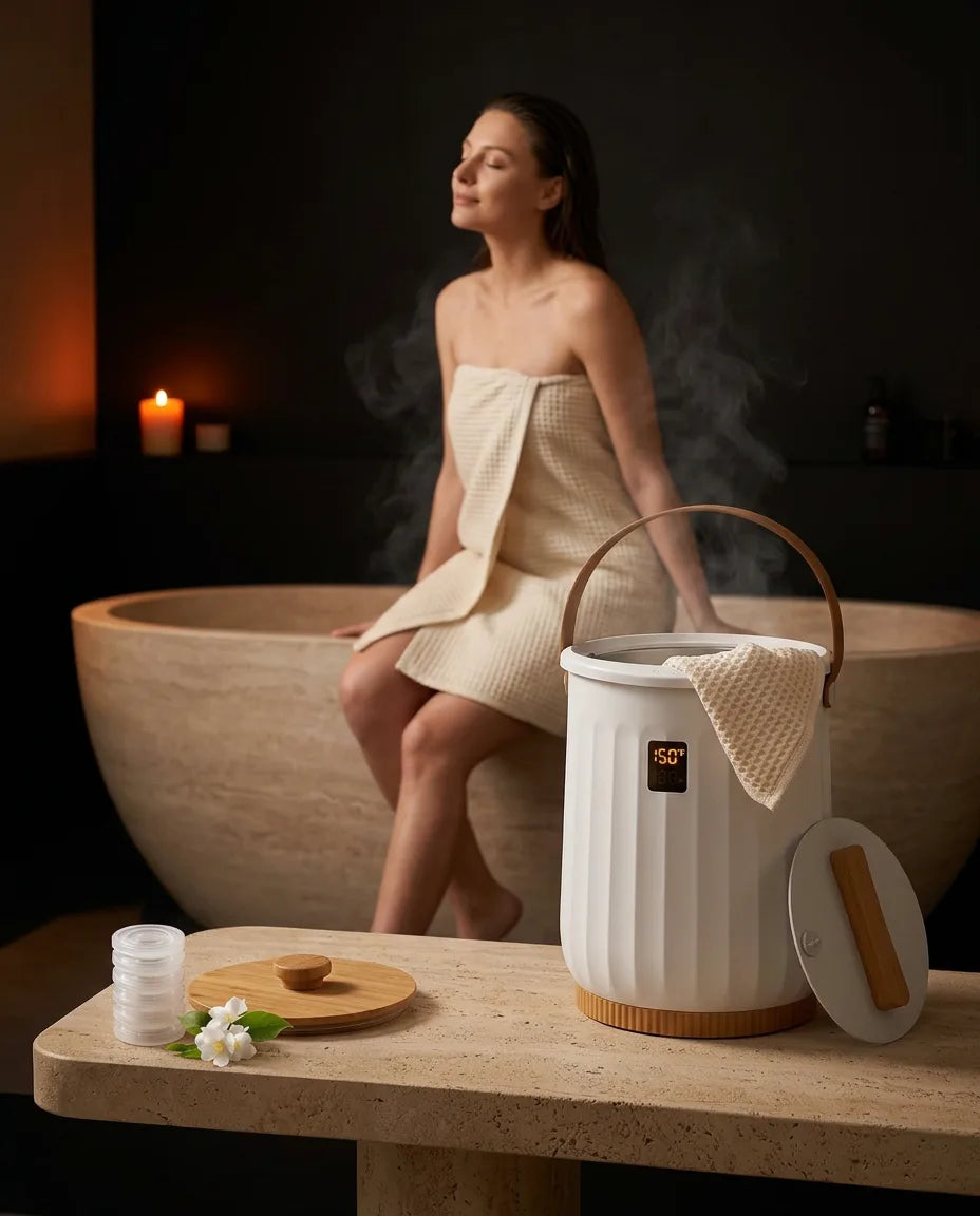 Handtuchwärmer im Eimer-Design – gleichmässige Wärme für Handtücher, Bademäntel und Decken – Produktbild 2