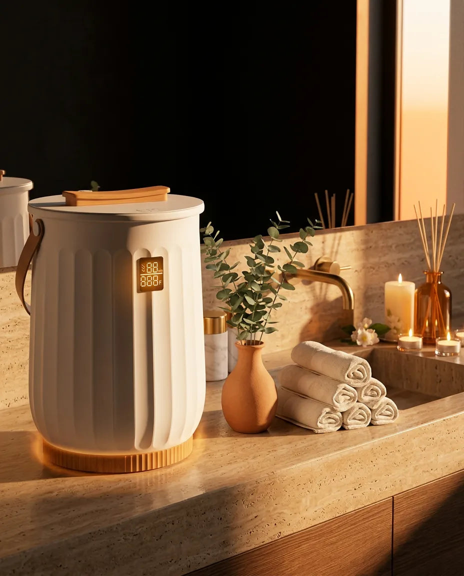 Handtuchwärmer im Eimer-Design – gleichmässige Wärme für Handtücher, Bademäntel und Decken – Produktbild 10