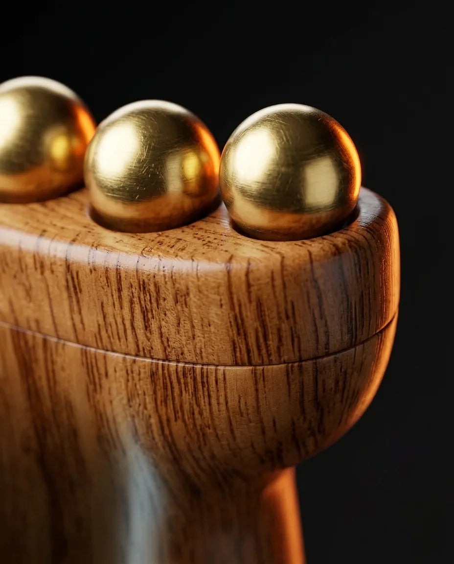 Massageroller aus Holz – löst Verspannungen in Nacken, Schultern, Rücken und Beinen – Produktbild 4