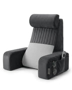 Lesekissen fürs Bett mit Memory-Schaum – aufrechte Stütze mit Armlehnen und Seitentaschen – Produktbild 1