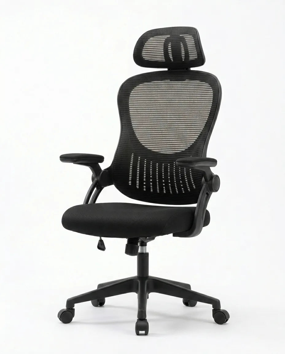 Ergonomischer Bürostuhl mit Netzrücken – Lordosenstütze für lange Arbeitstage – Produktbild 1