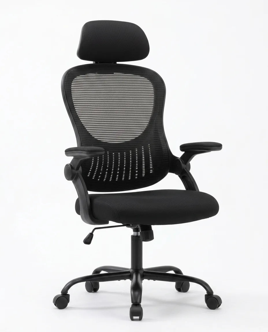 Ergonomischer Bürostuhl mit Netzrücken – Lordosenstütze für lange Arbeitstage – Produktbild 9