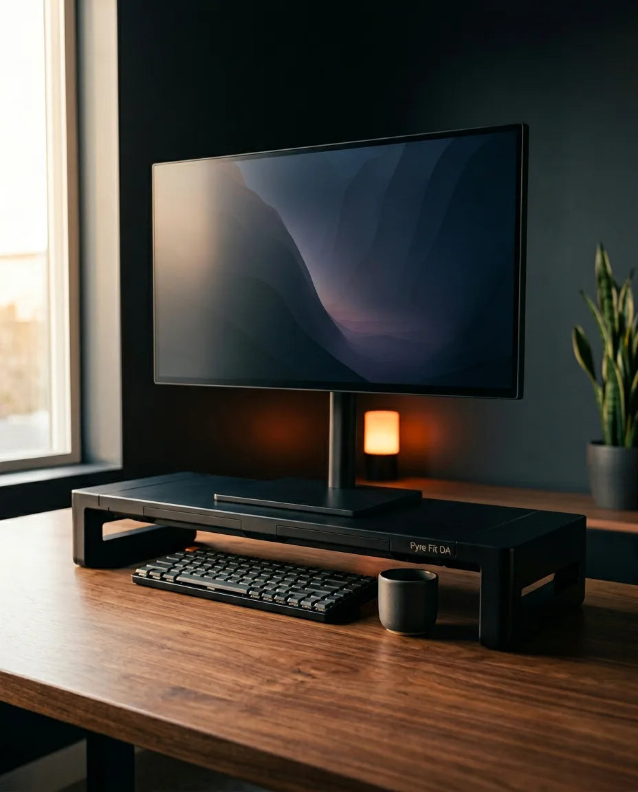 Monitorständer mit Schublade – Bildschirmerhöhung für aufrechtes Sitzen – Produktbild 2