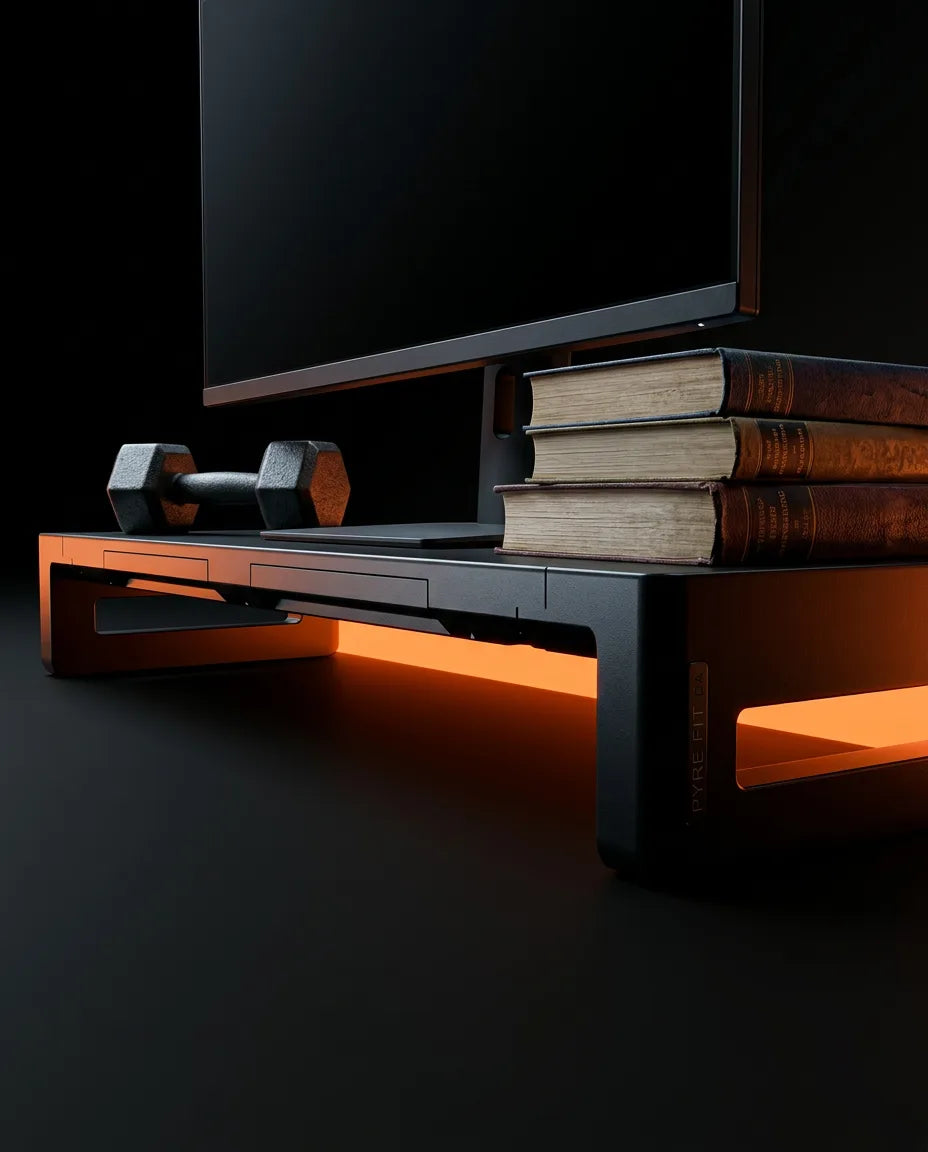 Monitorständer mit Schublade – Bildschirmerhöhung für aufrechtes Sitzen – Produktbild 5