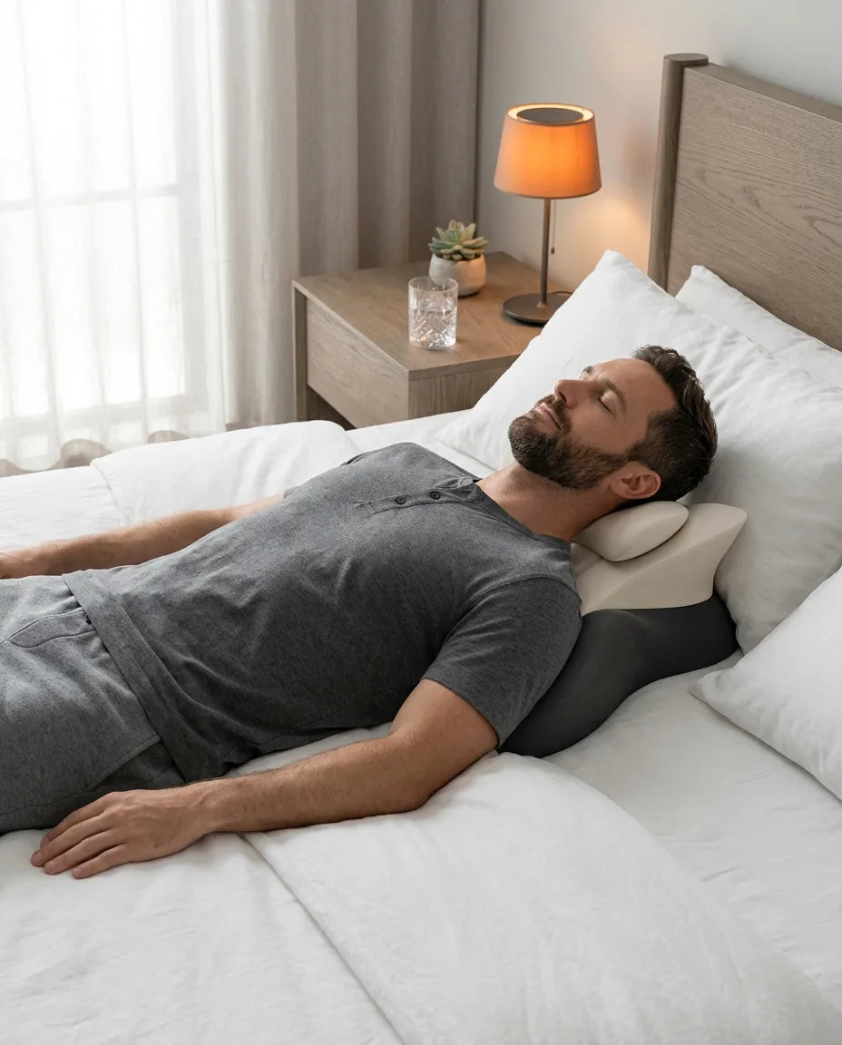 Nackenstützkissen aus Memory Foam – Kontur mit Seitenflügeln für Rücken- und Seitenschläfer – Produktbild 3