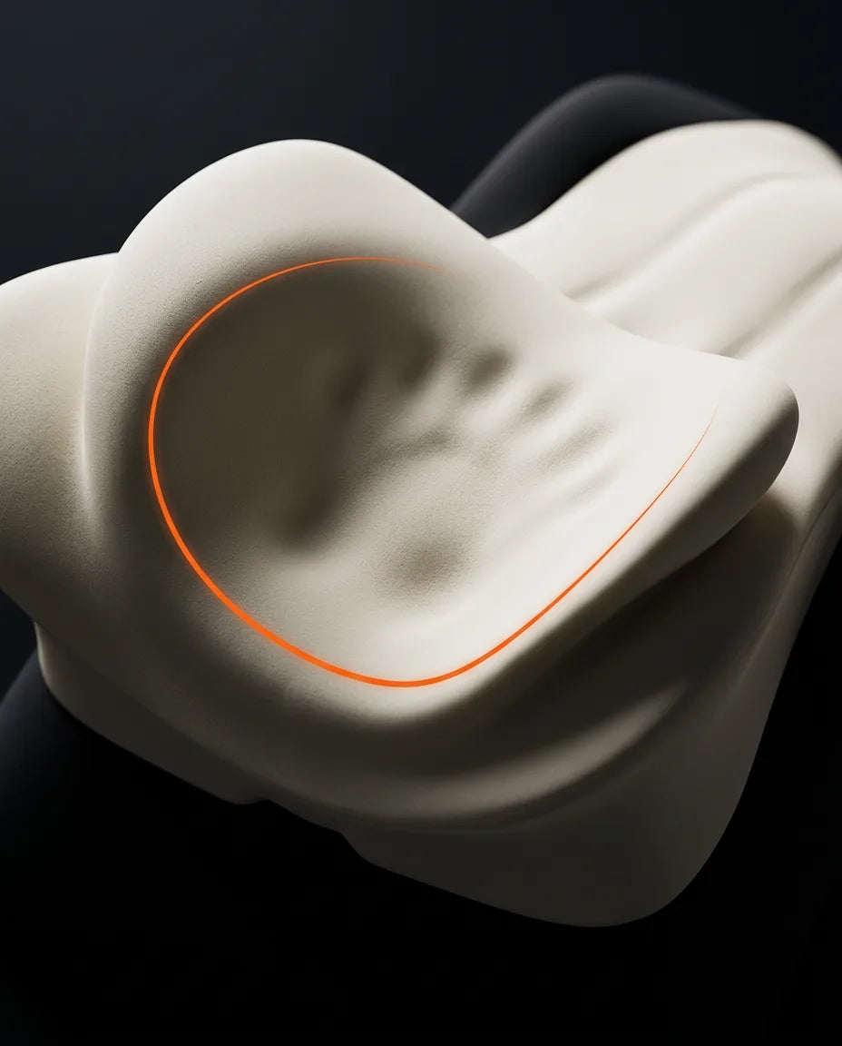 Nackenstützkissen aus Memory Foam – Kontur mit Seitenflügeln für Rücken- und Seitenschläfer – Produktbild 5