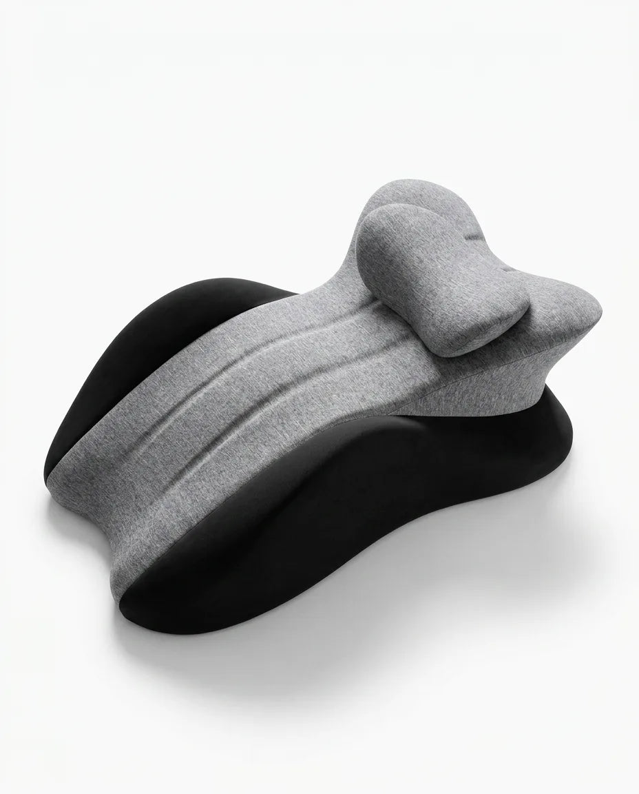 Nackenstützkissen aus Memory Foam – Kontur mit Seitenflügeln für Rücken- und Seitenschläfer – Produktbild 8