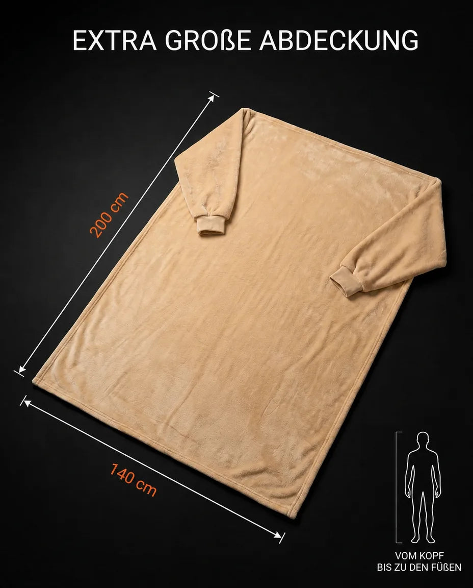 Kuscheldecke zum Anziehen in Übergrösse – Ganzkörper-Wärme mit freien Händen – Produktbild 7