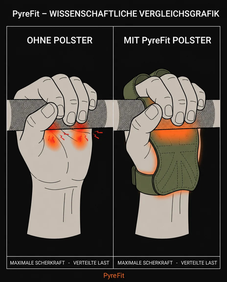 Griffpolster mit Fingerschlaufen – Handflächenschutz für Klimmzüge und Kreuzheben – Produktbild 12