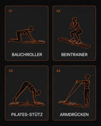Pilates-Reformer klappbar – Ganzkörper-Training mit Zugseilen und gepolstertem Deck – Produktbild 7