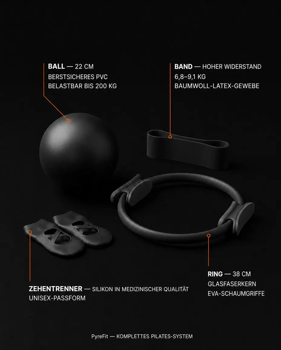 Pilates-Set mit Ring, Ball und Widerstandsband – sanftes Ganzkörpertraining für zuhause – Produktbild 9