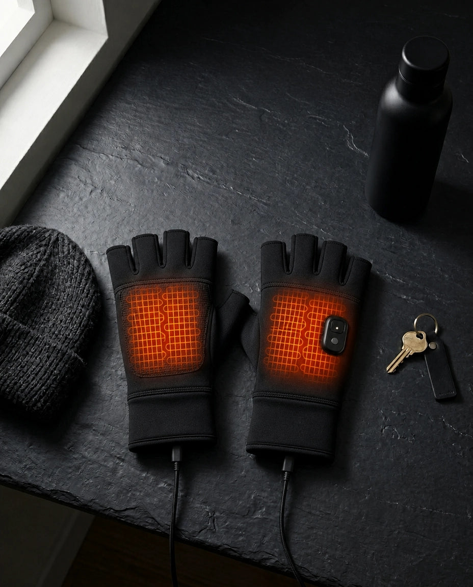 Beheizbare Handschuhe fingerlos – einstellbare Wärme per USB-C für kalte Tage – Produktbild 7