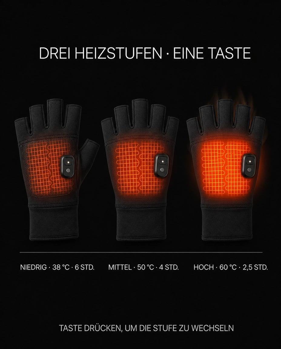 Beheizbare Handschuhe fingerlos – einstellbare Wärme per USB-C für kalte Tage – Produktbild 9